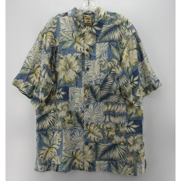 Tommy Bahama Shirt Large Silk Hawaiian Loop Collar Camp Floral Tropical - Picture 1 of 11